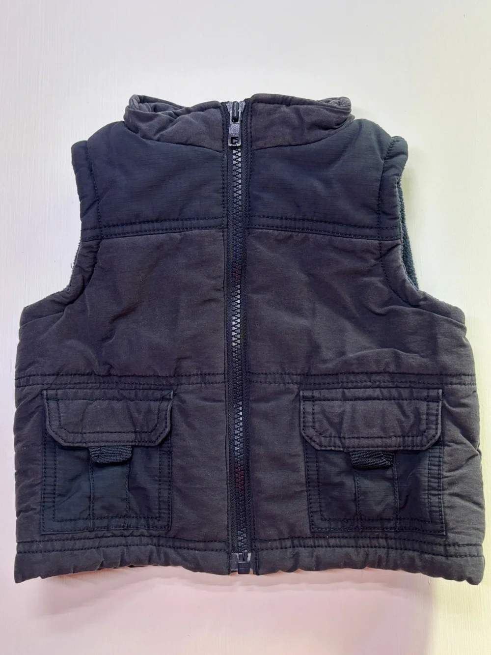 Gymboree Baby Puffer Vest Navy Blue Quilted Zip Up 6-12M